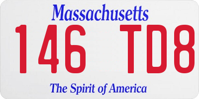 MA license plate 146TD8