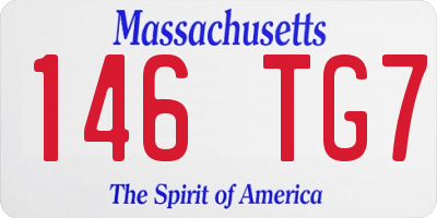 MA license plate 146TG7