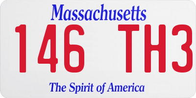 MA license plate 146TH3