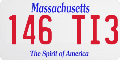 MA license plate 146TI3