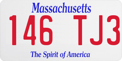 MA license plate 146TJ3