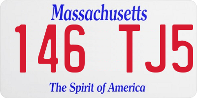 MA license plate 146TJ5