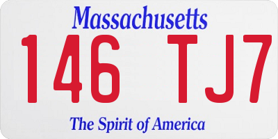MA license plate 146TJ7