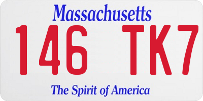 MA license plate 146TK7