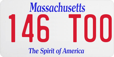 MA license plate 146TO0