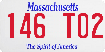 MA license plate 146TO2