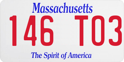 MA license plate 146TO3