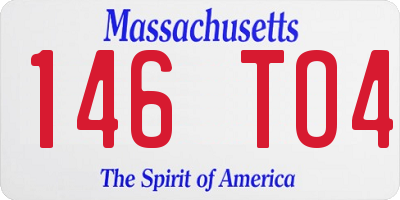 MA license plate 146TO4