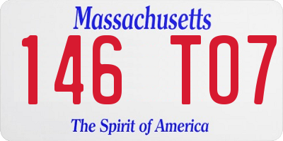 MA license plate 146TO7