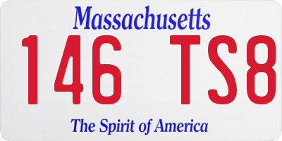 MA license plate 146TS8