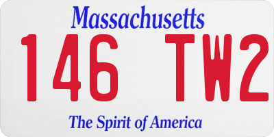 MA license plate 146TW2