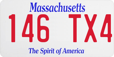 MA license plate 146TX4