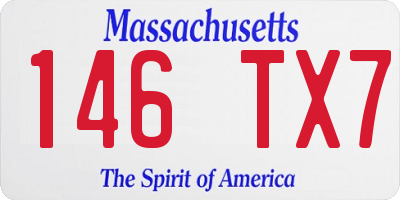 MA license plate 146TX7