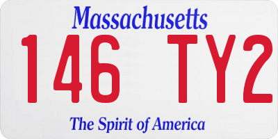 MA license plate 146TY2