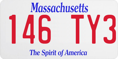 MA license plate 146TY3