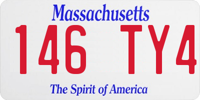 MA license plate 146TY4