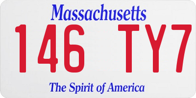 MA license plate 146TY7