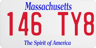 MA license plate 146TY8
