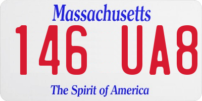 MA license plate 146UA8