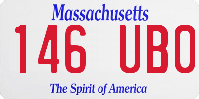 MA license plate 146UB0