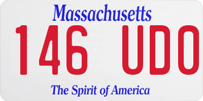 MA license plate 146UD0