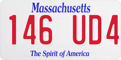 MA license plate 146UD4
