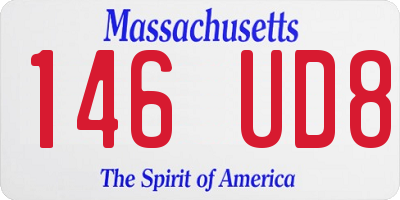 MA license plate 146UD8