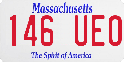 MA license plate 146UE0