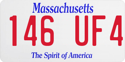 MA license plate 146UF4