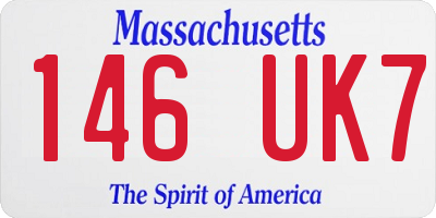 MA license plate 146UK7