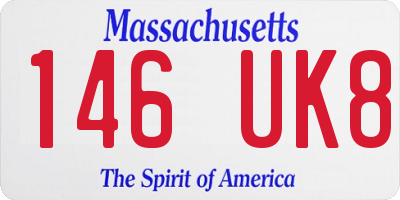 MA license plate 146UK8