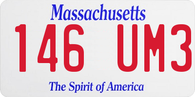 MA license plate 146UM3