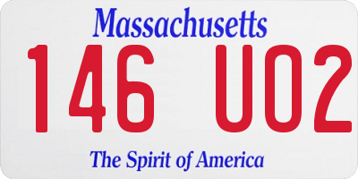 MA license plate 146UO2