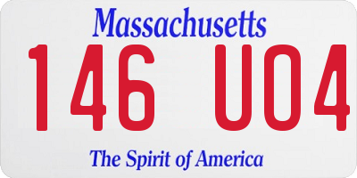 MA license plate 146UO4