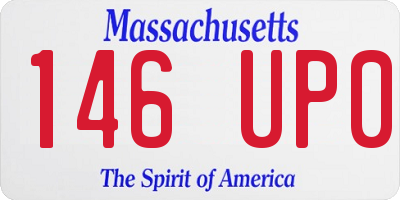 MA license plate 146UP0