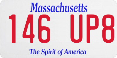MA license plate 146UP8