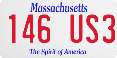 MA license plate 146US3