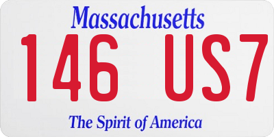 MA license plate 146US7