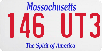 MA license plate 146UT3