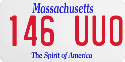 MA license plate 146UU0