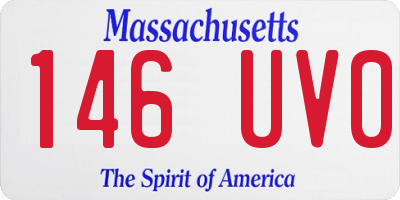 MA license plate 146UV0