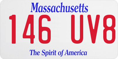 MA license plate 146UV8