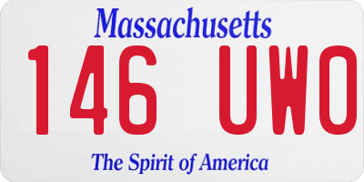 MA license plate 146UW0