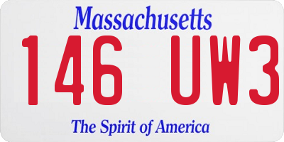 MA license plate 146UW3