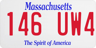 MA license plate 146UW4