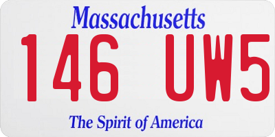 MA license plate 146UW5