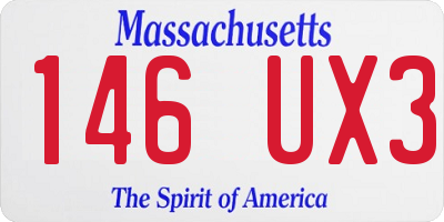 MA license plate 146UX3