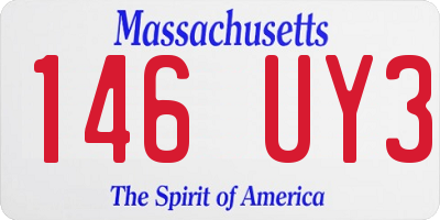 MA license plate 146UY3