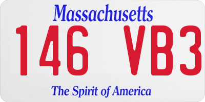MA license plate 146VB3