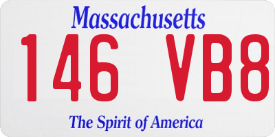 MA license plate 146VB8
